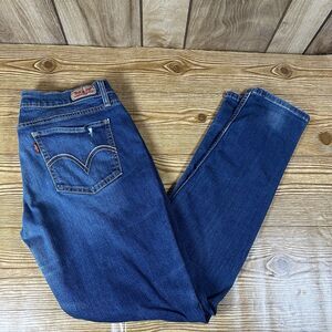 Levi’s 524 Too Super low Jeans Women’s Size 13M straight 31x32 Blue Distressed